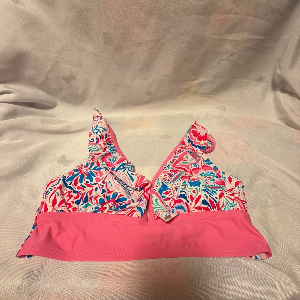 Pink Floral Bikini top Crown & Ivy